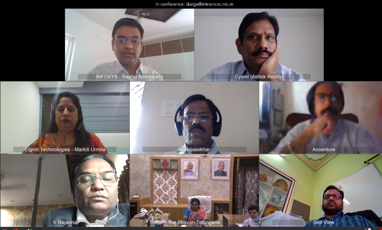 Video Conference with Telangana Governor on COVID-19 Preparedness